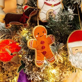 Tekstylna ozdoba świąteczna wykonana ręcznie 10 cm Gingerbread – Sass &amp; Belle