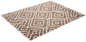 Dywan Shaggy Nano Light Mikrofibra brązowo-biały 120 cm x 160 cm