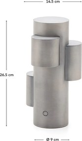 Metalowa lampa stołowa LED ze ściemniaczem w kolorze srebra (wysokość 26,5 cm) Adrina – Kave Home