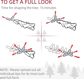 HOMCOM Choinka 180 cm, pokryta śniegiem, ognioodporna, z metalową podstawą, formowalne gałęzie, Zielona | Aosom PL