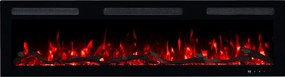 Kominek elektryczny MONARCH 107 - ogień premium - na ścianę i do zabudowy - 107x13x35 cm - kominek LED z grzaniem 900/1800 W