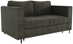 Kanapa 3-osobowa rozkładana typu express z zieloną teksturowaną tapicerką - Miejsce do spania 140 cm - Materac 14 cm - ELORYA