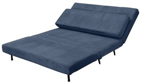 Niebieska sztruksowa rozkładana sofa 140 cm Mallory – Støraa