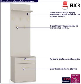 Kaszmirowy wąski wieszak na ubrania z szafką D0-C79