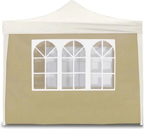 Markiza boczna beżowa 3x2m z oknami do altany składanej 3x3m