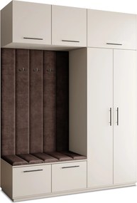 Masseno Garderoba REMA 180/240/60 cm Nowoczesna Szafa do Przedpokoju Kaszmir, MONOLITH 29 (Brązowy)