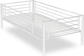 Łóżko Piętrowe Dla Dzieci 90x200 cm RODEZ Metalowe Białe Loft