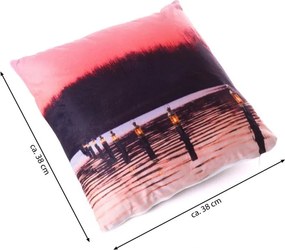 Poduszka dekoracyjna z oświetleniem LED Zmierzch - 38 x 38cm