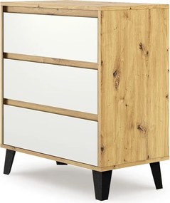 Minimalistyczna komoda na nóżkach dąb artisan + biały S5-Z92