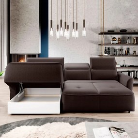 Narożnik MURILLO S Mini z elektryczną regulacją siedziska Lewostronny w tkaninie VOGUE 06 WERSAL