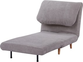 HOMCOM Fotel rozkładany 2 w 1 łóżko dla gości z regulowaną poduszką szary kompaktowy design | Aosom PL