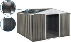 Metalowa szopa ogrodowa "Dallas" - 12,99 m² z panelami słonecznymi - Taupe