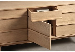 Niska komoda w dekorze dębu 75x140 cm Ponza – Unique Furniture
