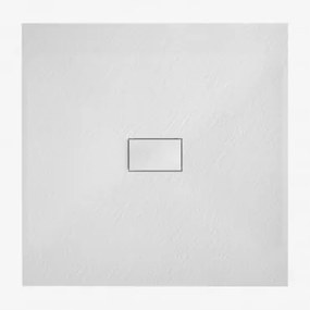 Kwadratowy, Antypoślizgowy I Ultracienki Brodzik Z Żywicy Smc Soho Biała & 100 X 100 Cm - Sklum