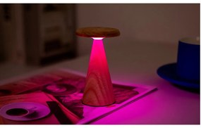 Lampa stołowa LED w naturalnym kolorze z drewnianym kloszem (wysokość 14 cm) Sylva – Gingko