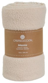 Beżowy koc z materiału bouclé 160x130 cm Sherpa – Casa Selección