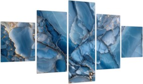 Obraz - Niebieski zróżnicowany marmur (125x70 cm)