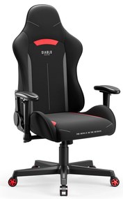 Fotel gamingowy materiałowy czarno-czerwony: Diablo X-Starter