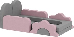 AIYAPLAY 12-elementowy Zestaw Bloków z Pianki do Wspinaczki, Budowy, Czołgania, Wewnętrzne Maty do Zabawy z Pokrowcem Kordurowym, Szary + Różowy