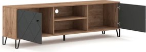 Szafka RTV Dwudrzwiowa BACARDI 183 cm Dąb Craft Tobacco/Grafit Nowoczesna