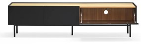 Czarno-naturalna szafka pod TV w dekorze dębu 180x45 cm Arista – Teulat