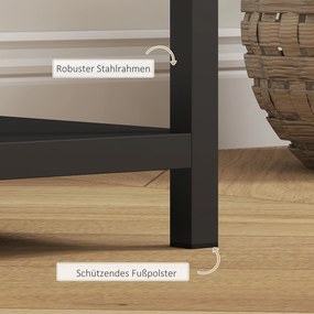 HOMCOM Stół Konsolowy, 4 Poziomy, Rama ze Stali, do Przedpokoju, Salonu, Czarny