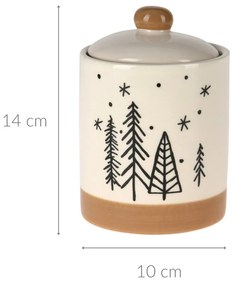 Słoik na ciasteczka z motywem choinek, Ø 10 x 14 cm