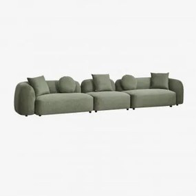 Modułowa Sofa 3-częściowa Z Tkaniny Coco Chenille Tkaniny Szenil Salvia Zieleń - Sklum