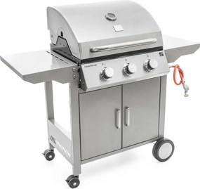 Grill gazowy OKLAHOMA BBQ, 4 palniki, z reduktorem, srebrny Penta CZ