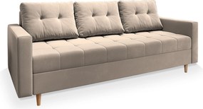 Masseno Sofa MILO z funkcją spania i pojemnikiem na pościel, Rozkładana sofa - Beżowy, PAROS 02
