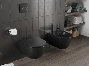 Mexen Carmen miska wc Rimless Tornado z deską wolnoopadającą slim, duroplast, czarna mat - 30881085T