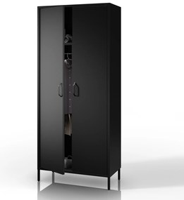 Szafa na ubrania metalowa loftowa na nóżkach czarna, 800x1850x450 mm: FLAVIO Modern