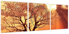 Obraz promieni Boga (z zegarem) (90x30 cm)