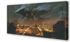 Duży obraz na płótnie Potwór w Mieście Nocą