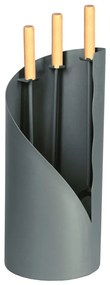 Narzędzia kominkowe 4 szt. antracyt/świerk