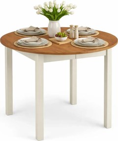 Okrągły rozkładany stół dąb craft + biały A5-B70