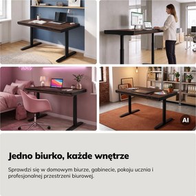 Biurko elektryczne z regulacją wysokości Ellis 120x70 cm, orzech/czarny