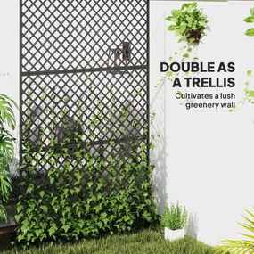 Outsunny Metalowy ekran ogrodowy wolnostojąca przegroda na taras werandę i ogród czarna stal | Aosom PL