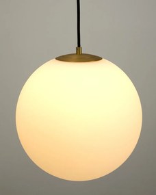 Lampa wisząca w biało-złotym kolorze ze szklanym kloszem ø 10 cm Brisia – Kave Home