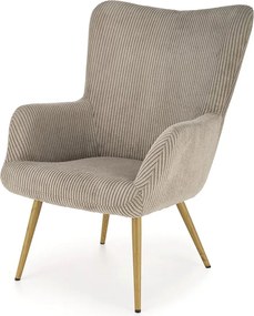 Popielaty tapicerowany fotel uszak K2-S08