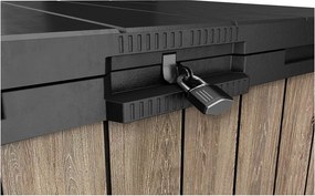 Brązowa plastikowa skrzynia ogrodowa Deco – Keter