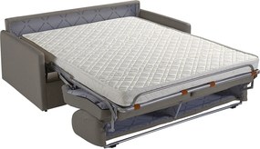 Kanapa 4-osobowa rozkładana typu express z antracytowego weluru z siedziskiem z pianki z pamięcią kształtu - Stelaż listwowy 160 cm - Materac 14 cm CALIFE