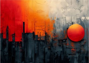 Obraz na szkle - Abstrakcyjny obraz miasta (70x50 cm)