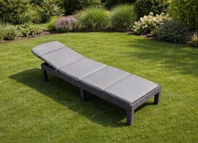 Leżak ogrodowy hotelowy Lagoon SL-02C z poduszką, składany, kolor szary