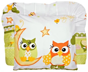 Poduszka Dla Dziecka Jaś 40x40cm, Bawełna 100% - Sowy Nocą Zieleń
