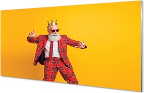 Szklany Panel Elegancja w Garniturze w Kratę