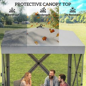 Outsunny Pawilon 1,85x1,85m Wodoodporny Stabilny Zimoodporny Pop-up Składany Pawilon z 4 Siatkowanymi Ścianami Bocznymi Torbą, UV 30+ | Aosom PL