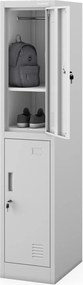 Szkolna szafka skrytkowa Igorek 1 Plus, 31,6x45x150 cm, szara