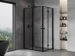 Mexen Mist-F Duo kabina prysznicowa składana lewa 110 x 90 cm, czarna ramka, czarna -  8A6-110L-090P-70-70