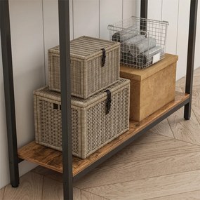 Regał z półką – styl loft industrialny, rustykalny brąz, szafka 100 cm